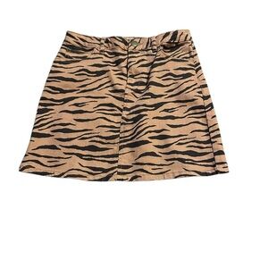 Stylish Orange and Black Zebra Print Skirt Retro Disco
